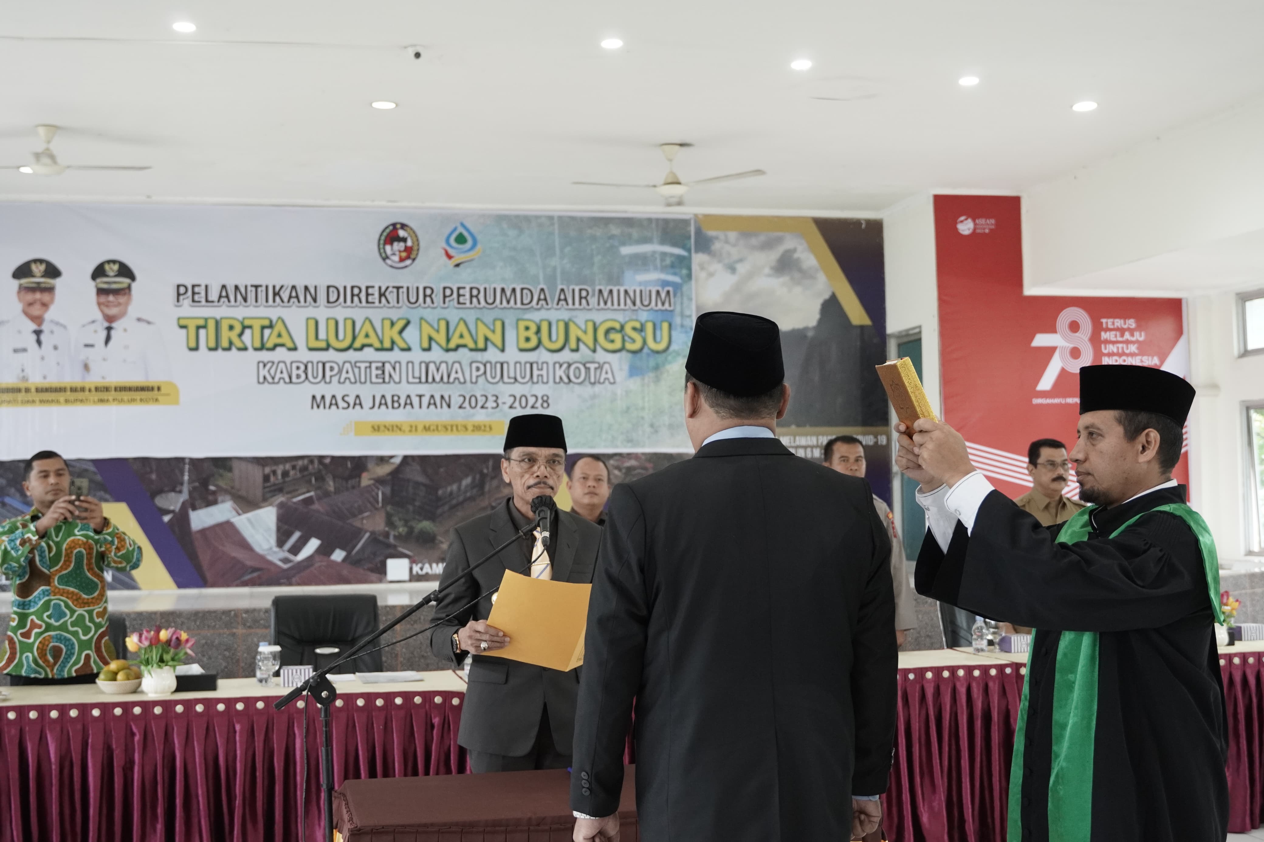 Pelantikan Nofrizen Jabat Dirut PDAM Tirta Luak Nan Bungsu Kabupaten Limapuluh Kota